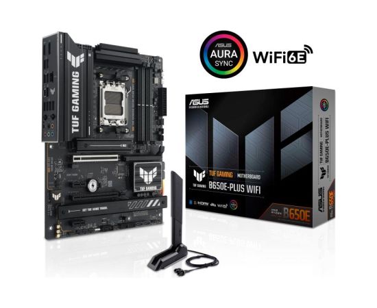 Mainboard ASUS AMD B650 SAM5 ATX Memory DDR5 Memory slots 4 1xPCI-Express 4.0 1x 1xPCI-Express 4.0 16x 1xPCI-Express 5.0 16x 3xM.2 1xHDMI 1xDisplayPort 6xUSB 2.0 3xUSB 3.2 1xUSB-C 1xRJ45 3xAudio port TUFGAMINGB650EPLUSWIFI
