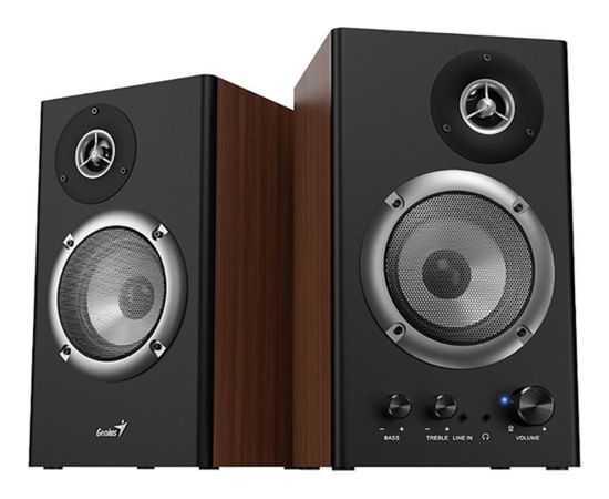 Genius loudspeakers SP-HF1200B, 2.0, 36W, brown, volume control, wooden, 40Hz-20kHz