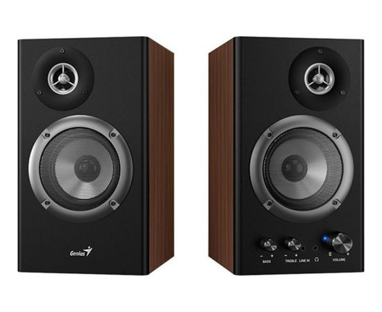 Genius loudspeakers SP-HF1200B, 2.0, 36W, brown, volume control, wooden, 40Hz-20kHz