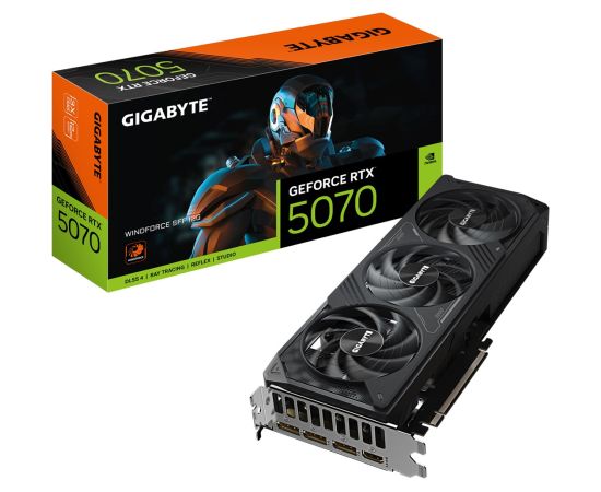 GIGABYTE GeForce RTX 5070 WINDFORCE SFF 12G Graphics Card - 12GB GDDR7, 192bit, PCI-E 5.0, 2512MHz Core Clock, 3 x DP 2.1b, 1 x HDMI 2.1b, DLSS 4, GV-N5070WF3-12GD