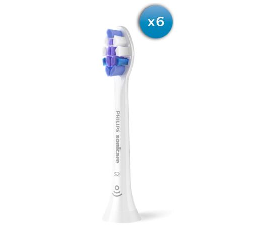 Philips Sonicare S2 Sensitive zobu birstes uzgalis, 6 gab, balts - HX6056/87
