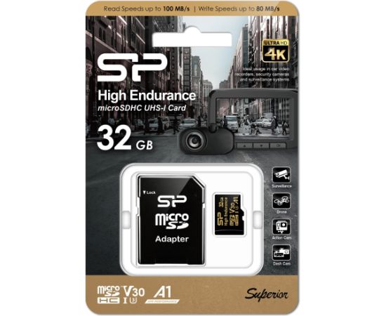 Silicon Power карта памяти microSDHC 32GB High Endurance + адаптер