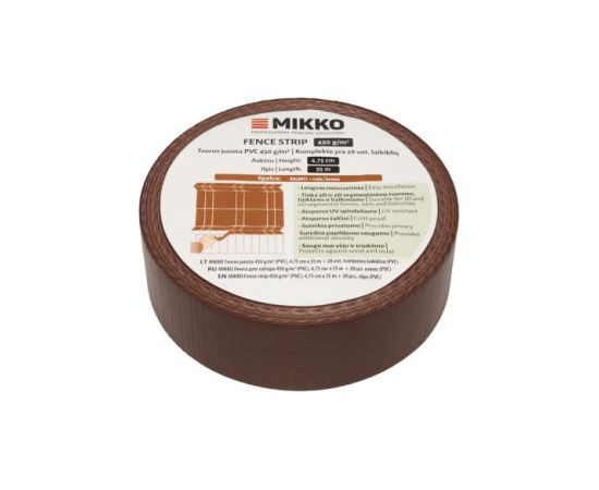 Žoga lamile MIKKO Economy 4,75x3500cm RAL8017, brūna + 28 gab. turētāji