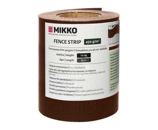 Žoga lamile MIKKO Economy 3500x19cm RAL8017, brūna + 28 gab. turētāji