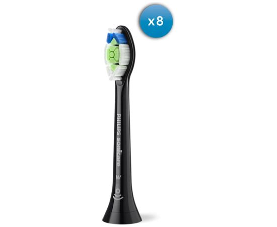 Philips Sonicare Optimal White birstes uzgaļi (8gab.), melns - HX6068/88