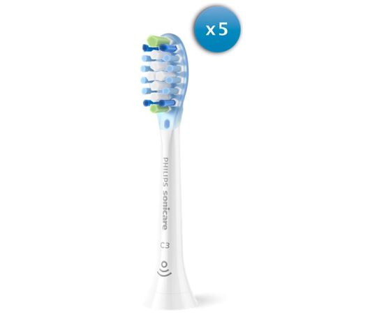 Philips Sonicare C3 Premium Plaque Defence zobu birstes uzgalis (4+1) balts - HX9045/87