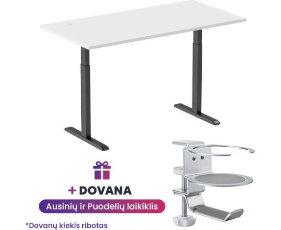 Adjustable Height Table Up Up Bjorn Black, Table top L White