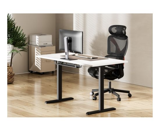 Adjustable Height Table Up Up Bjorn Black, Table top L White