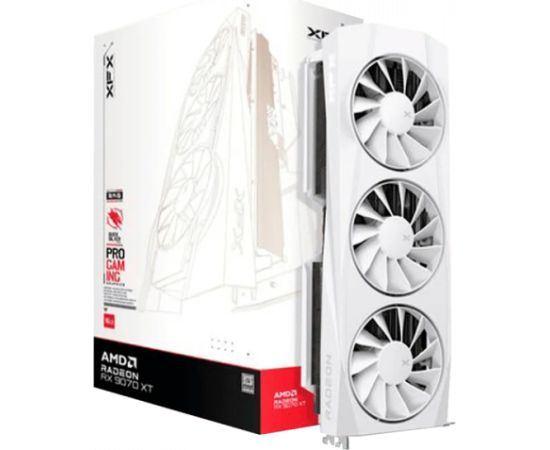 XFX Quicksilver AMD Radeon RX 9070XT White Gaming Edition with 16GB GDDR6 HDMI 3xDP, AMD RDNA 4