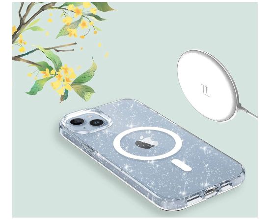 Tech-Protect FlexAir Hybrid MagSafe apvalks iPhone 13 | 14 - caurspīdīgs un ar spīdumiem