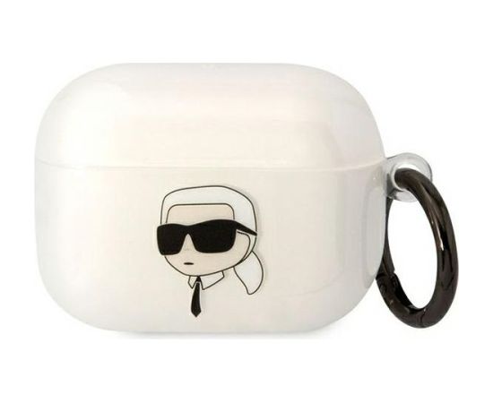 Karl Lagerfeld 3D logotips NFT Karl Head TPU korpuss priekš Airpods Pro White