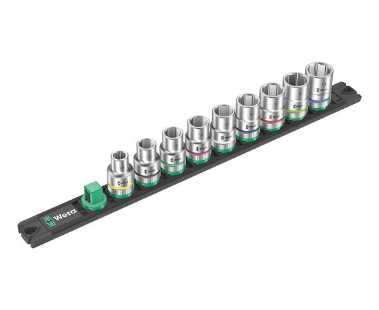 Wera socket magnetic strip C 4 Zyklop socket set 1/2 (black/green, 9?piece)