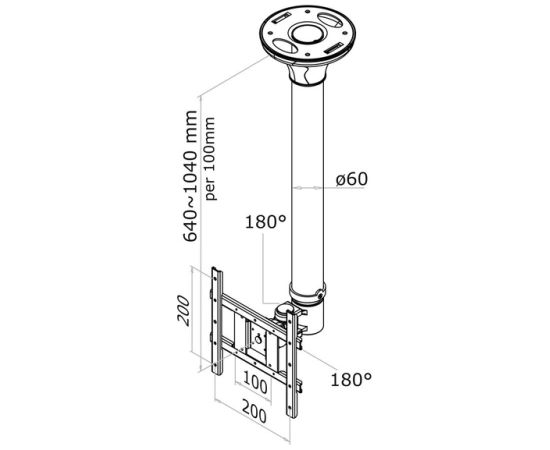 Newstar TV SET ACC CEILING MOUNT SILV./10-40" FPMA-C200 NEOMOUNTS