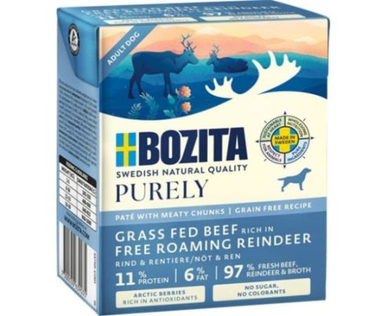 BOZITA Purely wołowina z reniferem pasztecik z kawałkami mięsa 370g