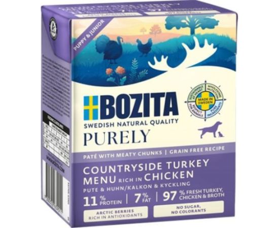 BOZITA Purely indyk z kurczakiem pasztecik z mięsem dla szczeniąt 370g