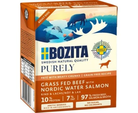 BOZITA Purely wołowina z łososiem pasztecik z kawałkami mięsa 370g