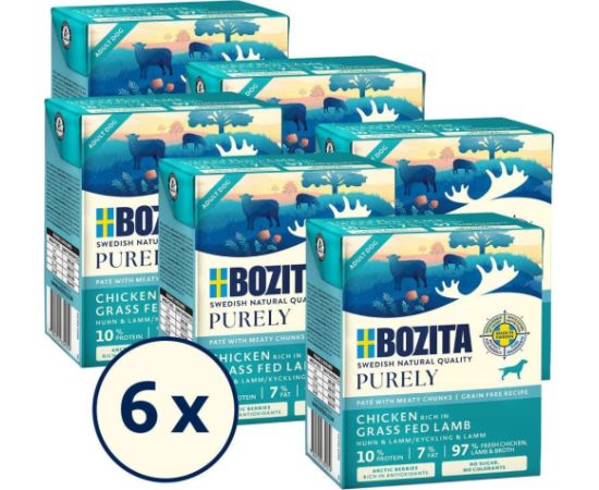 BOZITA Purely kurczak z jagnięciną pasztecik z kawałkami mięsa 370g