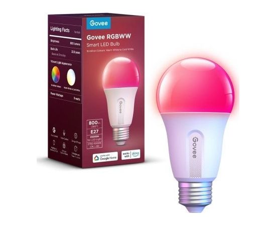 Govee Smart LED SPULDZE RGBWW 9W-60W 800lm E27 Long Life