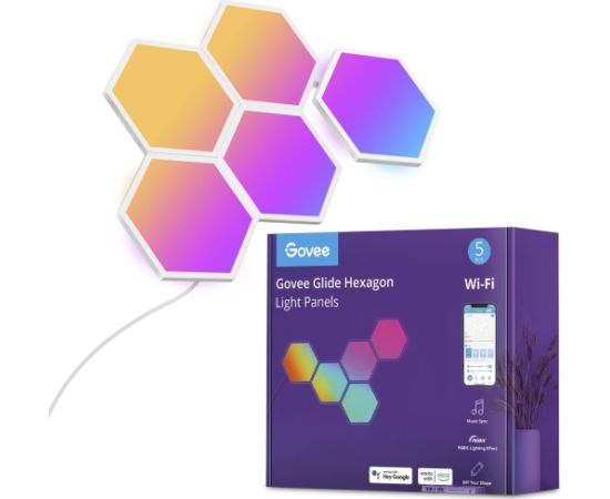 Govee Glide Hexa Light Panels 5-Pack, LED Light