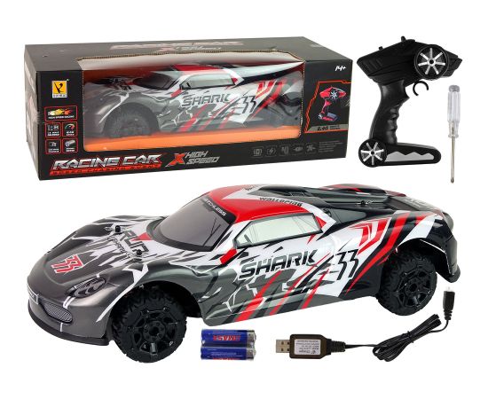 Leantoys Sports Car R/C 1:8 Gray White