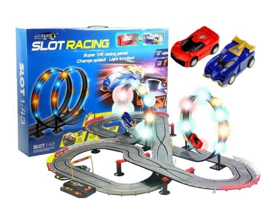 Leantoys Racing Track 2 Cars Controllers Loop Lights Slot Cars