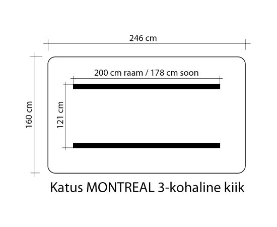 Jumta segums nojumēm MONTREAL 3 160x246cm, 100% poliesters, audums 765