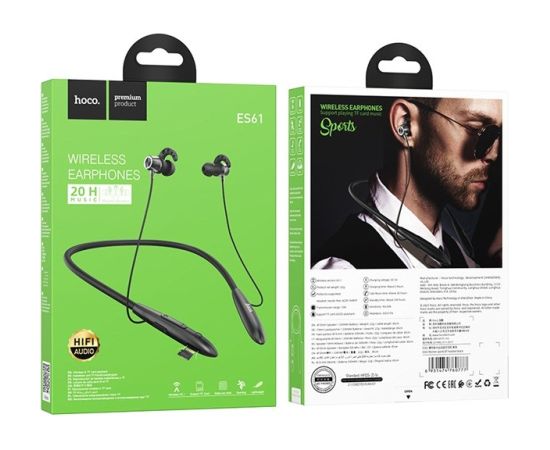 Hoco ES61 Manner Sports Headset Wireless In-Ear Calls/Music Bluetooth Black