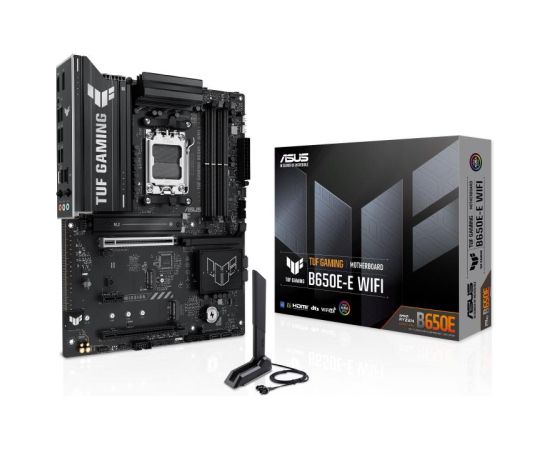 Mainboard ASUS AMD B650 ATX Memory DDR5 Memory slots 4 1xPCI-Express 4.0 1x 1xPCI-Express 4.0 16x 1xPCI-Express 5.0 16x 3xM.2 1xHDMI 1xDisplayPort 3xUSB 2.0 3xUSB 3.2 2xUSB-C 3xAudio port TUFGAMINGB650E-EWIFI