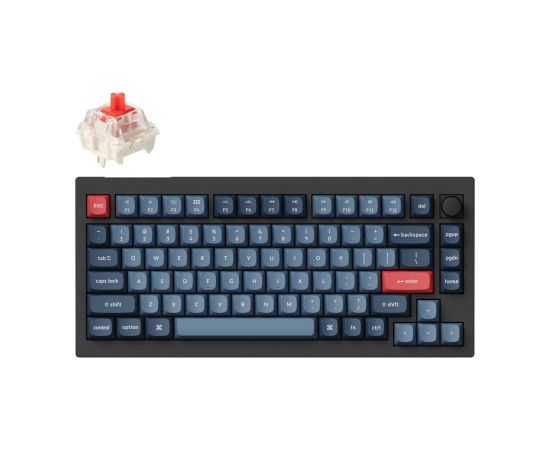 Keychron V1 MAX 75% Bezvadu Mehāniskā Tastatūra / Red Switch