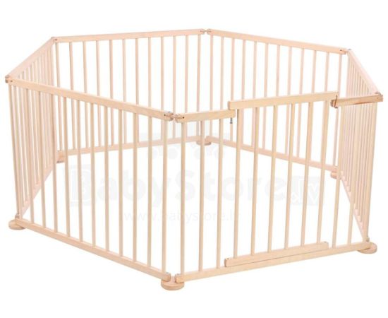 Wooden Playpen Hexagon Art.30298 Koka Manēža no 6 elementiem