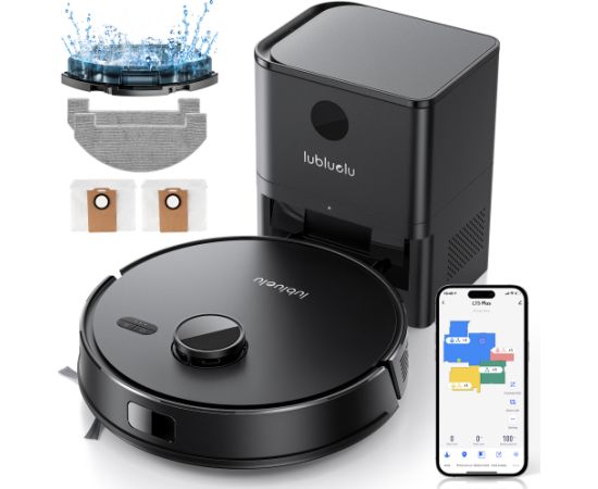 Lubluelu L15 Plus Robot Vacuum 3-in-1 5000Pa LiDAR Pašiztukšanas Stacija Melns