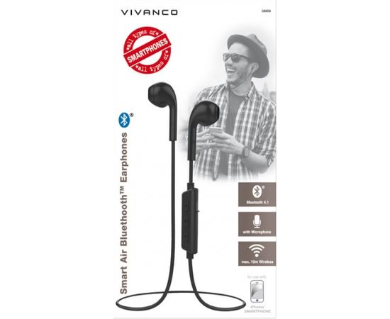 Vivanco беспроводные наушники + микрофон Smart Air 3, серый (38909)