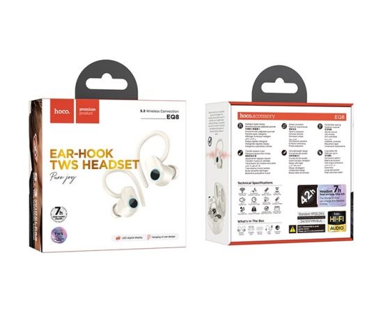 Hoco EQ8 Pure Joy Headset Wireless In-Ear Calls/Music Bluetooth White