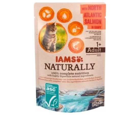 Eukanuba IAMS Naturally Adult with North Atlantic salmon in gravy - wet cat food - 85g