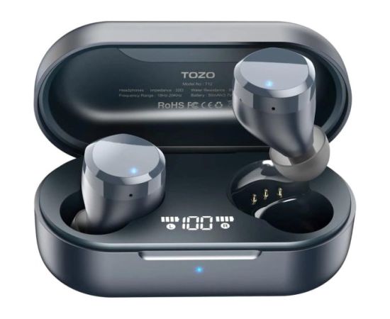TOZO T12S True Wireless Stereo (TWS) In-Ear USB Type-C Bluetooth Headset Black