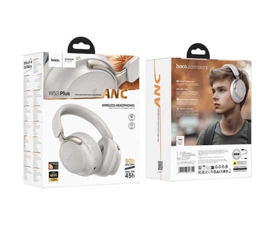 Hoco W53 Plus Tone Headset with ANC In-ear Wireless Bluetooth Grey