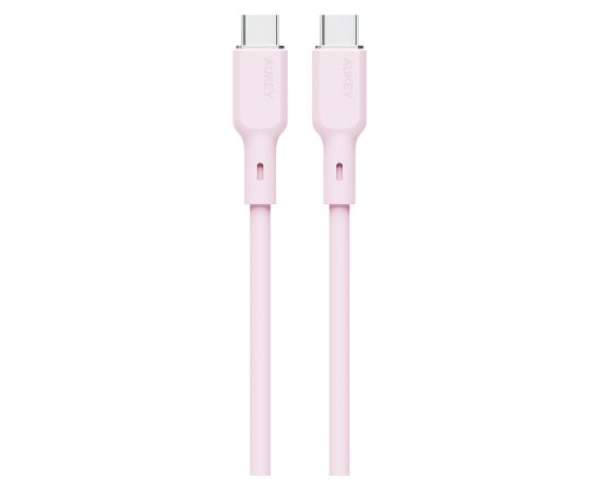 USB-C to USB-C Silicone Cable 1m 100W, USB2.0 by Aukey Pink