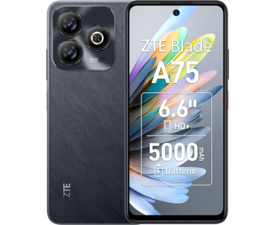 ZTE Blade A75 16.8 cm (6.6") Dual SIM Android 9.0 4G USB Type-C 4 GB 128 GB 5000 mAh Black