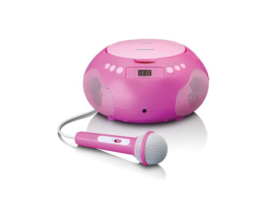 Lenco CD magnetola ar bluetooth un mikrofonu, rozā - SCD-625PK