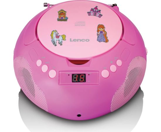 Lenco CD magnetola ar bluetooth un mikrofonu, rozā - SCD-625PK