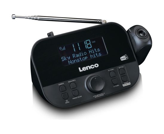 Lenco radio pulkstenis ar projekciju, melns - CR-615BK