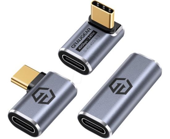 Graugear 40Gbps USB-C Adapter Aluminium 3 Pack