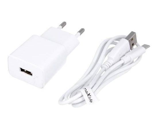 Maxlife MXTC-01 Зарядное устройство 1A  + Type C кабель 1m