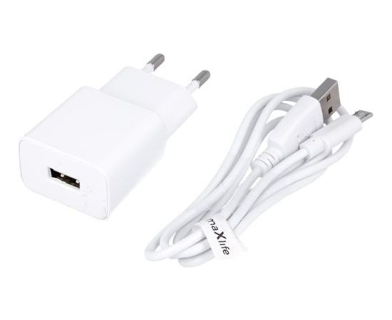 Maxlife MXTC-01 Зарядное устройство 1A  + MICRO USB кабель 1m