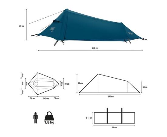 Telts NC2501 TENT ULTRA LIGHT SKYAIR 1 BLUE NILS CAMP