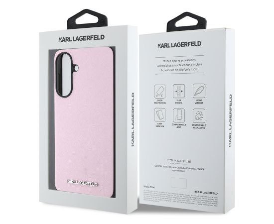 Karl Lagerfeld PU Saffiano Metal Logo Case Aizsargapvalks priek Samsung Galaxy A56