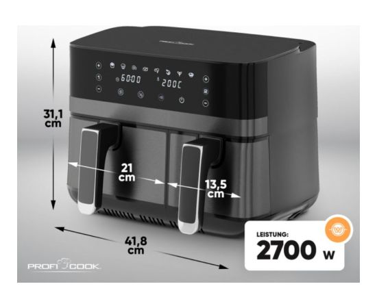 Double hot air fryer Proficook