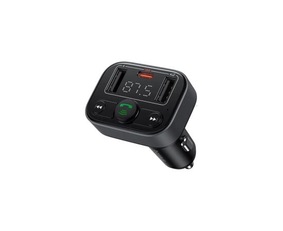 Fm modulators Baseus Car 5.0 FM raidītājs 2xUSB + USB-C Black