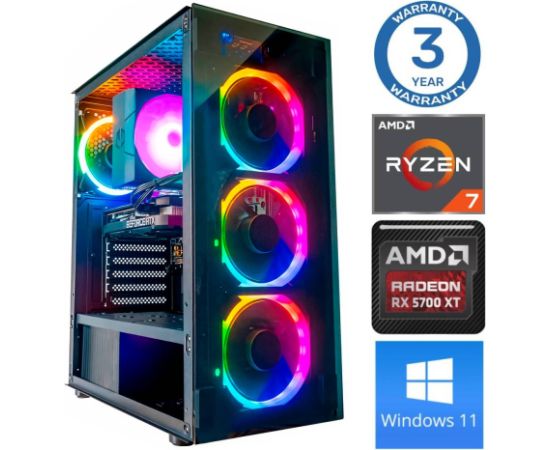 INTOP Ryzen 7 5700X 32GB 1TB SSD M.2 NVME+2TB RX5700 XT 8GB WIN11