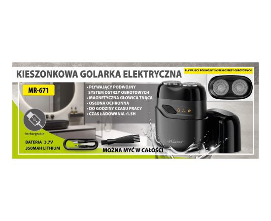 Golarka elektryczna podróżna USB MAESTRO MR-671